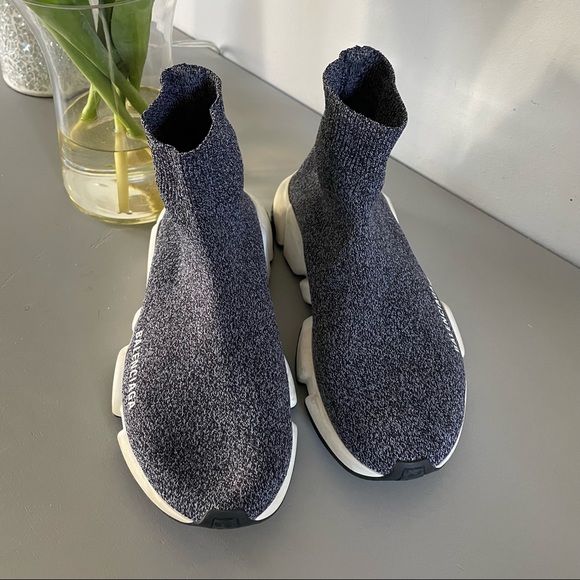 ❌SOLD❌ Balenciaga Speed Trainers Sneakers Black White - Picture 4 of 6